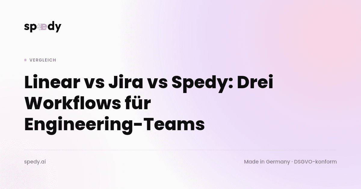 Linear vs Jira vs Spedy: Drei Workflows für Engineering-Teams