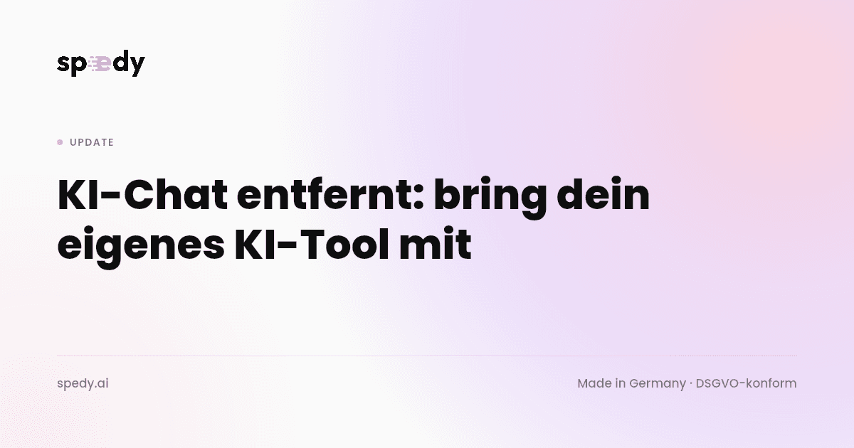 KI-Chat entfernt: bring dein eigenes KI-Tool mit